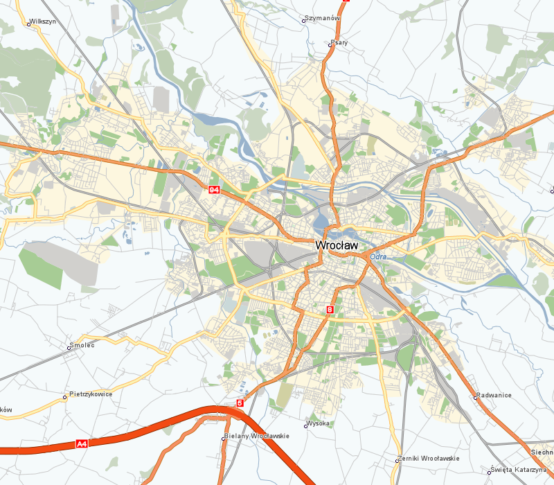 Wrocław mapa Transport we Wrocławiu